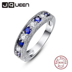 Bagues rondes en Tanzanite bleue et Zircon blanc pour femmes, bague en argent 925, Bijoux pavés en cristal, Cluster2260