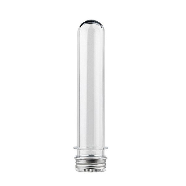 Fond rond 40 ml 45 ml 50 ml 55 ml PET plastique maskpowder tube emballage tube à essai transparent avec couvercle à vis en aluminium en gros