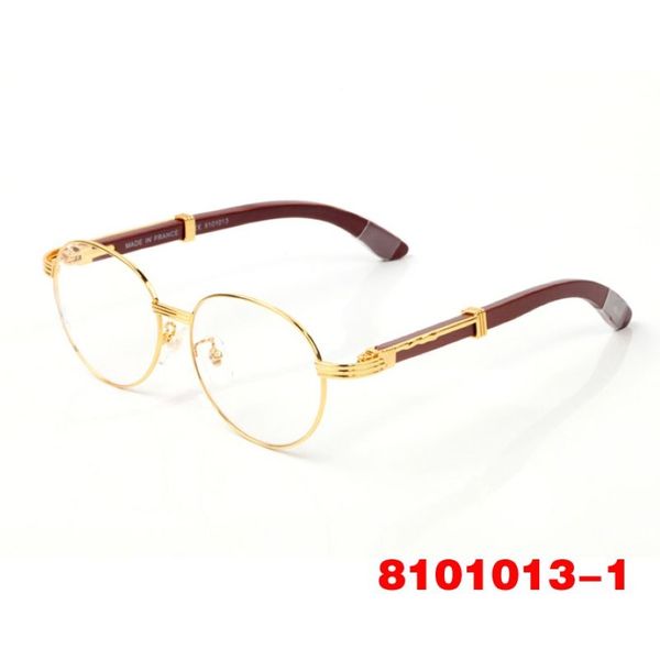 lunettes de soleil à pont rond Gold Spectacles dernière mode hommes femmes all-match encadré sport vintage en bois sunglas cadre argenté eyeg231Y