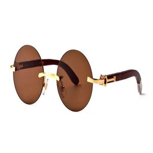 Buffalo Horn Lunettes de soleil sans bordure de mouche Mentide Fashion Mens Sports Gold Frames Eyewear Retro Sunglasses Lunetes Come With Box Lu299b