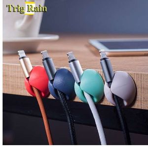 Round Cable Holder Protector Management Device Organizer Finishing Desktop Plug Silicone Wire Retention Clips Power Cord Winder