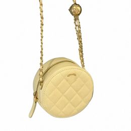 Round Cake Mini Women Make -uptas 12 cm Vintage Zipper Coin Purse Gold Ball Verstelbare ketting Luxe handtas Vintage Crossbody Schoudertas Avond CLUTC O4I0#