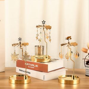 Plateau à bougies rond, bougeoir rotatif, lanterne romantique, moulin à vent, adapté à la décoration ou au cadeau d'anniversaire créatif MHY015