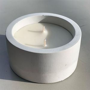 Molde redondo para velas, tarro de vela de hormigón, moldes de silicona, soporte para bolígrafos, molde de yeso, moldes para macetas de cemento 210722