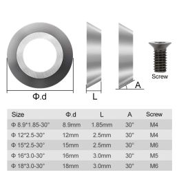 Cortador de inserción de carburo redondo 8.9 mm de 12 mm 15 mm 16 mm 18 mm para toque de madera para girar herramientas de bizcocho o cepillador de carpintería, etc.