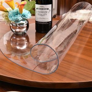 Tapis rond Nappe de table en PVC transparent Nappe de cuisine imperméable à l'eau Tapis d'huile Tapis de table en tissu doux en verre 210727