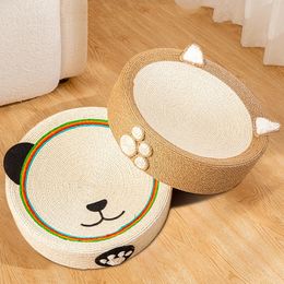 Tapis à gratter rond pour chat, tissage en sisal, planche à gratter 2 en 1 pour maison de chat, griffes de meulage, jouets d'entraînement pour chats, fournitures de meubles 240227