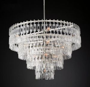 Lustres ronds Moderne Rétro LED Cristal Laiton Chrome Noir Luminaire Ferme Salon Chambre Lampes Lustre