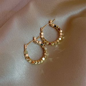 Round Circle Hoop oorbellen voor vrouwen Roestvrij staal Golden Statement Metal Earring Trend Party Sieraden Paar Gift Brinco