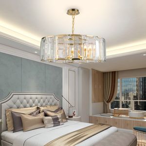 Ronde clear crystal kroonluchter verlichting woonkamer slaapkamer eetkamer opknoping lamp luxe goud lichte armaturen