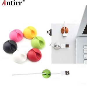 Round Clip phone Cable Winder Bobbin clamp protector Earphone Ties Organizer Wire Cord Fixer Holder Collation Management