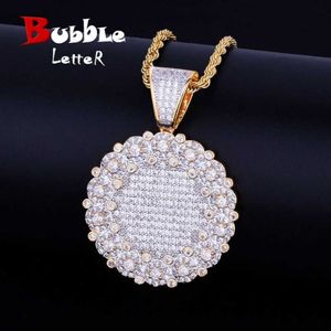 Ronde Cluster Medaillon Gouden Hanger Ketting Ketting Bedel Zilver Kleur Bling Kubieke Zirkoon Mannen Vrouwen Hip Hop Sieraden Voor Cadeau J1907256D