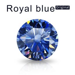 Coupe ronde 01ct à 6ct Naturel Stones Royal Blue Loose Gems Pass Diamond Test pour les pierres précieuses de bijoux avec certificat 231221