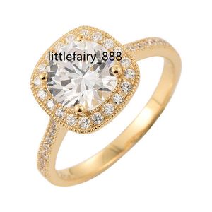 Ronde geslepen solitaire pave belofte engagement moissanite diamant cz 14k 24k echt gouden ronde bruiloften halo ring