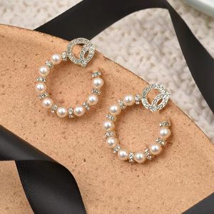Ronde diamanten parel oorbellen ontwerp oorbel voor vrouw mode oorbellen cadeau sieraden
