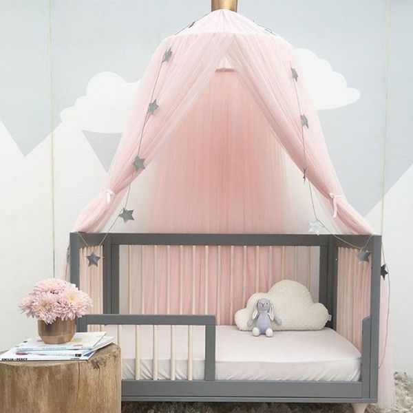 Moustiquaire à dôme rond, rideau à baldaquin, tente de lit, moustiquaire circulaire suspendue, décoration d'intérieur, couleur unie, pour chambre d'enfant et de fille, 245l