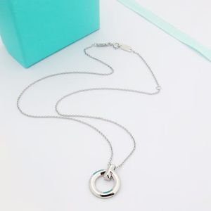 Ronde elegant temperament eenvoudige ingewikkelde ketting met vergulde ketting voor dames tiffaies cadeau