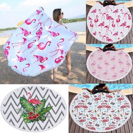 Ronde Flamingo Beach Handdoek Microfiber Beach Picknick Deken Yoga Mat 150 cm Cover Up Maternity Beach Sjaal Wrap GGA229 10 STKS