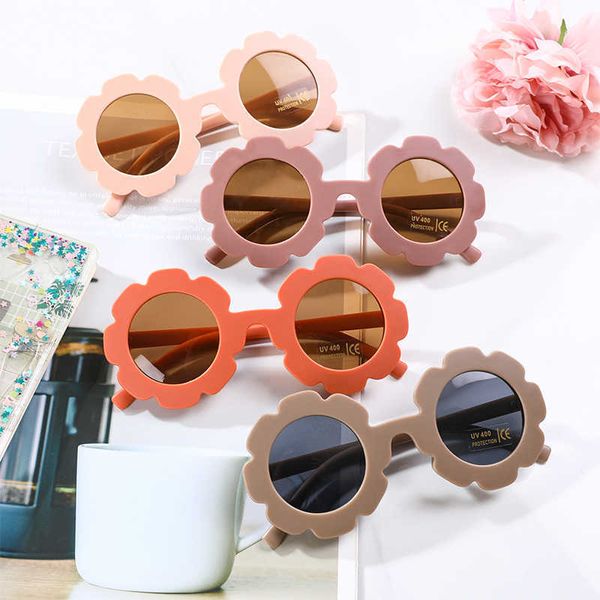 Gafas De Sol redondas con flores para niños y niñas, anteojos De Sol UV400 para niños y niñas, gafas De Sol para bebés