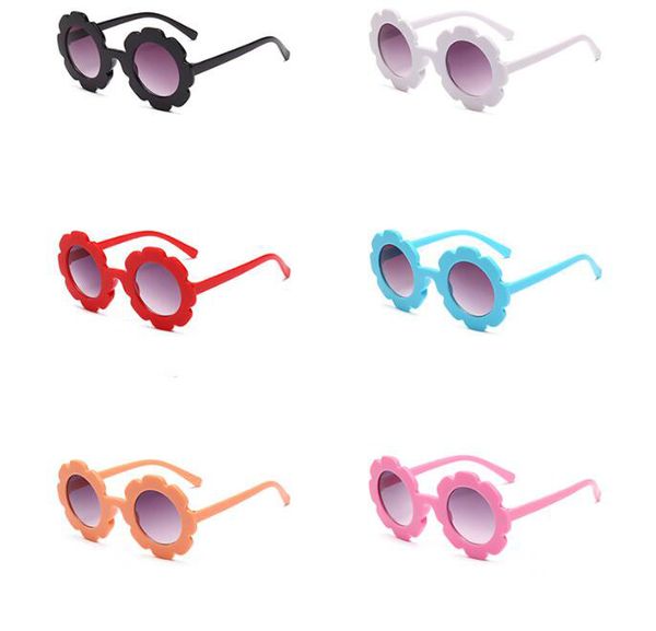 Lunettes de soleil à fleurs rondes filles garçons lunettes à fleurs mignonnes lunettes de plage en plein air pour enfants