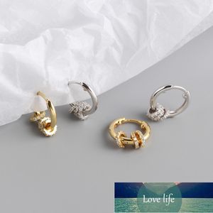 Boucles d'oreilles rondes géométriques en argent Sterling 925 pour femmes, petites boucles d'oreilles, manchette, breloque, bijoux cadeau, nouvelle mode