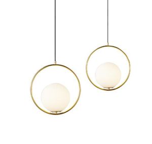 Gouden hanglampverlichting messing afgewerkt moderne stijl keuken eiland verlichting glazen bol hanglamp voor indoor hangende lamp armatuur