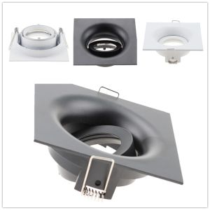 Round Gu10 verzonken downlight vervangingskit Zwart MR16 Fitting Montage plafondlampen frame Gu5.3 Lampaansluitingshouder