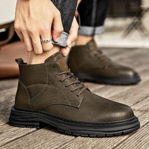 Tête ronde 107 couture cheville 2024 bottes mâle extérieur lace-up manège de style hiver de style hiver