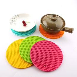 Ronde hittebestendige siliconen isolatie anti-geschalen mat drink coasters non-slip pot houder tafel placemat keuken accessoires SN4286