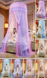 Lace Round Lace High density Princess Bed Nets Curtain Dome Princess Queen Canopy Mosquito Nets 8474569