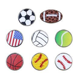 Pendientes redondos de cuero para orejas de fútbol, baloncesto, béisbol, deportes, tachuelas de bola, accesorios de moda