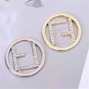 Lettre ronde broches strass tempérament chemise costume broche broches pull col broche Clip luxe mode bijoux