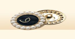 Botón de bricolaje de perla de letra redonda para la camisa Cardigan Cardigan Metal Letsing Butones de costura6975458