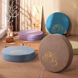 Coussin de siège en lin rond tatami balcon baie fenêtre coussin de méditation rembourrée tatami mat méditation lotus