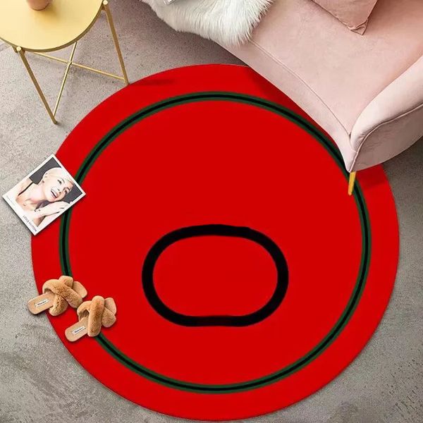 Tapis rond de luxe tapis de créateurs de mode noir rouge facile à nettoyer décor à la maison meubles de chambre à coucher mode doux au toucher petit tapis multistyle JF008 C23