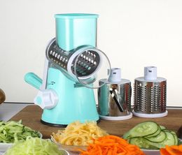 Ronde Mandoline Snijmachine Groentensnijder Handmatige Aardappel Julienne Wortel Snijmachine Kaasrasp Roestvrijstalen Messen Keuken Tool4088298