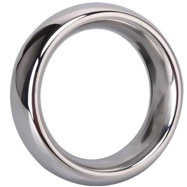 Anneau de pénis rond en métal anneaux de pénis en acier inoxydable serrure de bondage de pénis pour hommes retarder l'éjaculation 40mm/45mm/50mm