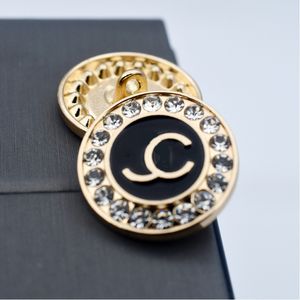 Boutons ronds en métal et cristal avec lettres, pour manteau, pull, chemise, lettre classique, bricolage, bouton de couture, 23mm
