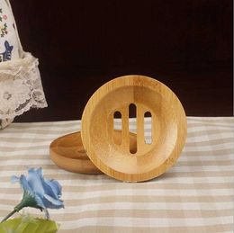 Mini jabonera redonda, jabonera de secado de bambú Natural, accesorios de baño, suministros creativos de protección ambiental DAP289