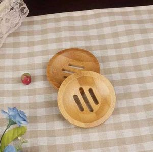 Round Mini Soap Dish Natural Bamboo Drying Soap Holder badkamer accessoires Creative Environmental Protection Suppies 400 stcs DAP289