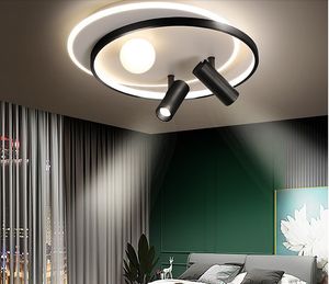 Ronde Moderne LED Plafondverlichting Wit / Zwart Indoor Lamp voor Slaapkamer Woonkamerstudie met Spot-armaturen