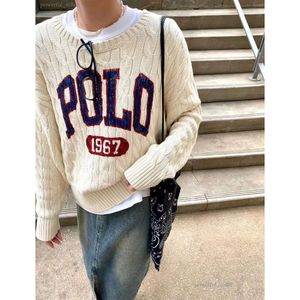 Couche rond en tricot-tricot-pull mangeur de créateur d'automne d'hiver top taille sml polo 1977 pour les femmes 119