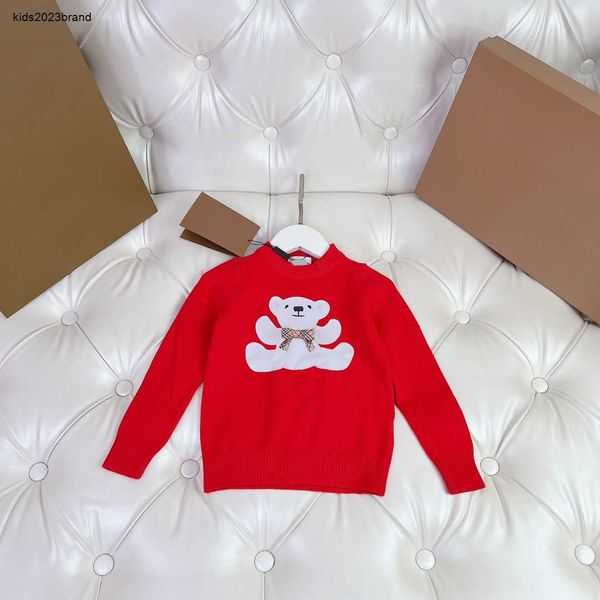 Pull col rond pour enfants pull tricoté pour garçon fille taille 90-150 CM poupée ours imprimer enfant pull en tricot Sep20
