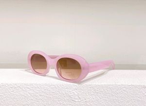 Lunettes de soleil ovales rondes dégradées rose/marron pour femmes lunettes de soleil Wrap été UV400 lunettes avec boîte