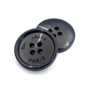 Bouton rond en résine avec timbre lettre bricolage boutons de couture pour chemise costume d'affaires 20mm