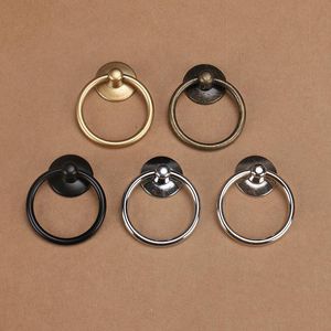 Muebles de anillo redondo Puerta Plegable Manija de aleación Cajero de la aleación Cajón de cajón de cajas de manija de manija para el joyero anillo de puerta
