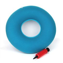 Ronde rubber opblaasbare PVC -kussenringstoelkussen Hemorrhoid Medical Groot voor rolstoelen Vrije pomp Vinylbeddient 34x12 cm