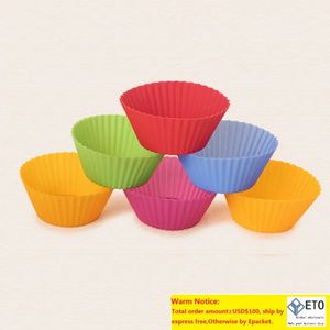 Ronde vorm siliconen jelly bakvorm 7 cm muffin cup cakebekers cupcake voering