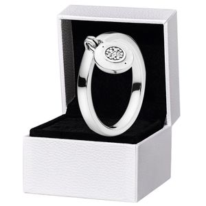 Anneau de cadenas en forme de rond pour Pandora Bijoux de fête de mariage en argent sterling véritable pour femme Cadeau de petite amie CZ Bagues de designer en diamant avec coffret d'origine