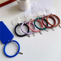 Round Silicone Bracelet phone holder Keychain Creative Outdoor Sports cellPhone Case Anti-lost Anti-fall Mobile Phone Pendant Universal Accessories